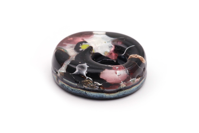 ムラーノグラスペンダント　ドーナツ型ペンダントトップ25mm