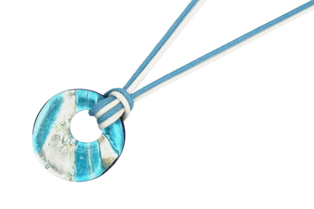 ムラーノグラスペンダント　ドーナツ型ペンダントトップ25mm