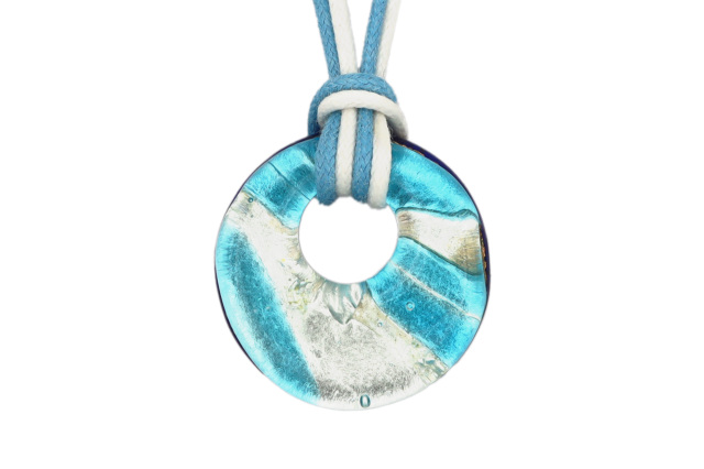 ムラーノグラスペンダント　ドーナツ型ペンダントトップ25mm