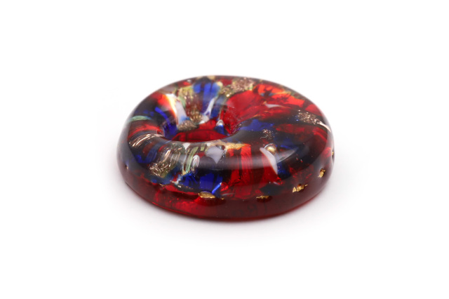 ムラーノグラスペンダント　ドーナツ型ペンダントトップ25mm