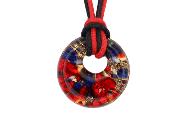 ムラーノグラスペンダント ドーナツ型ペンダントトップ25mm