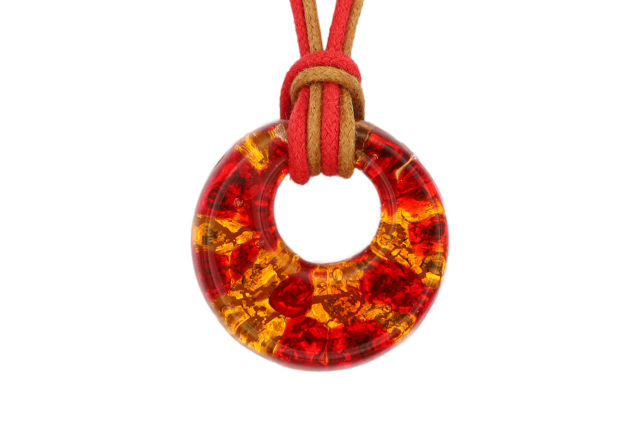 ムラーノグラスペンダント ドーナツ型ペンダントトップ25mm