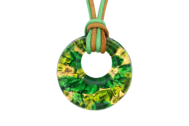 ムラーノグラスペンダント　ドーナツ型ペンダントトップ25mm