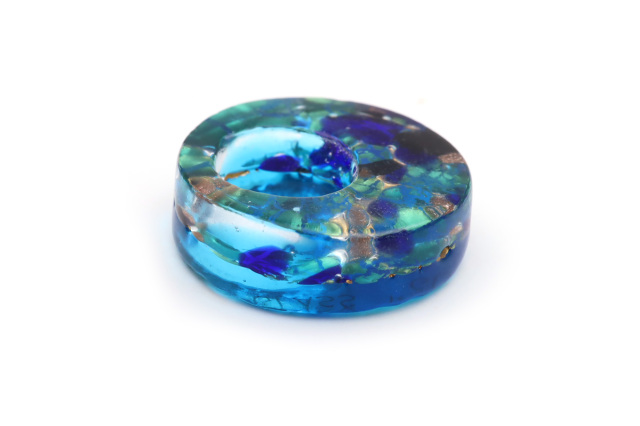 ムラーノグラスペンダント　ドーナツ型ペンダントトップ25mm