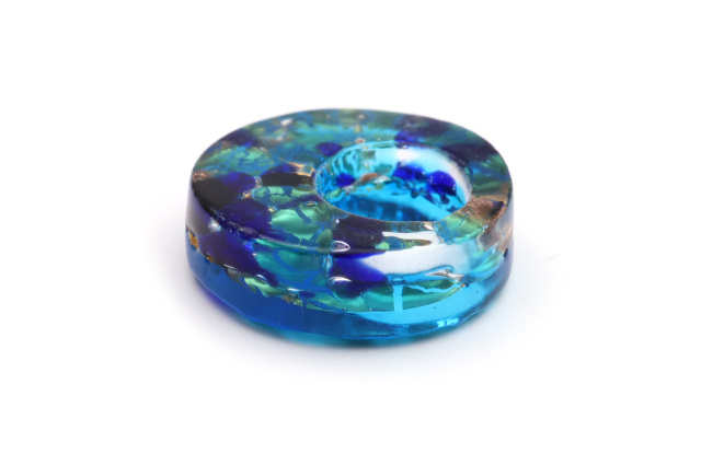 ムラーノグラスペンダント　ドーナツ型ペンダントトップ25mm