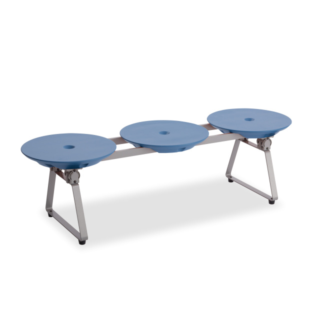 ディスクベンチ フォールディングタイプ　カップホルダーなし　ブルー色