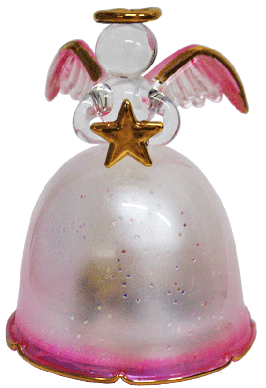 ガラスの天使オルゴール　すずらん【ピンク】