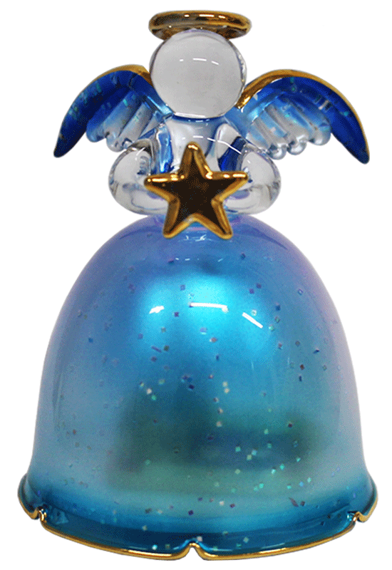 ガラスの天使オルゴール　すずらん【ブルー】
