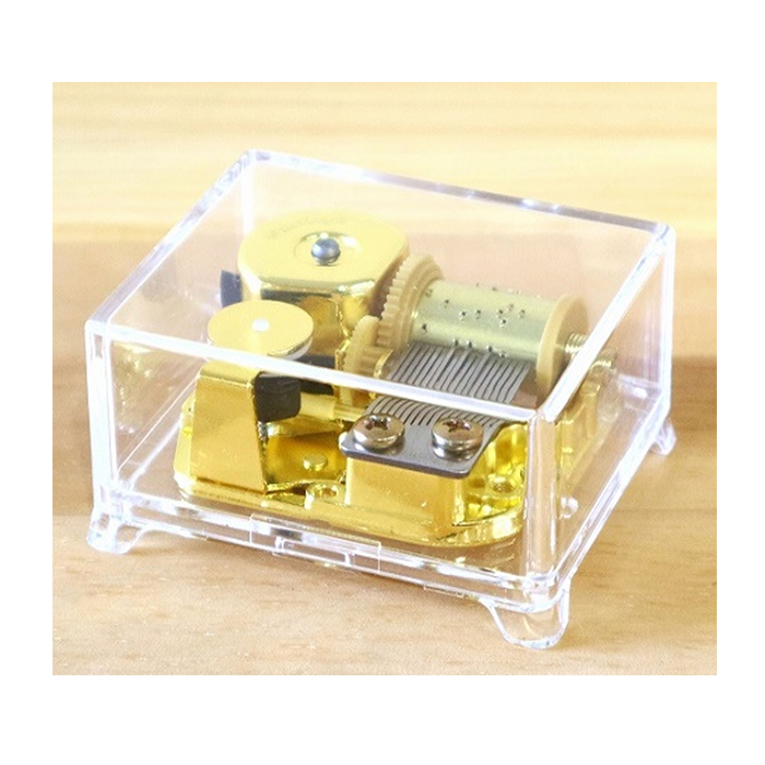 イージーオーダー18Ｎ　アクリル製クリアBOXオルゴール(脚付き)