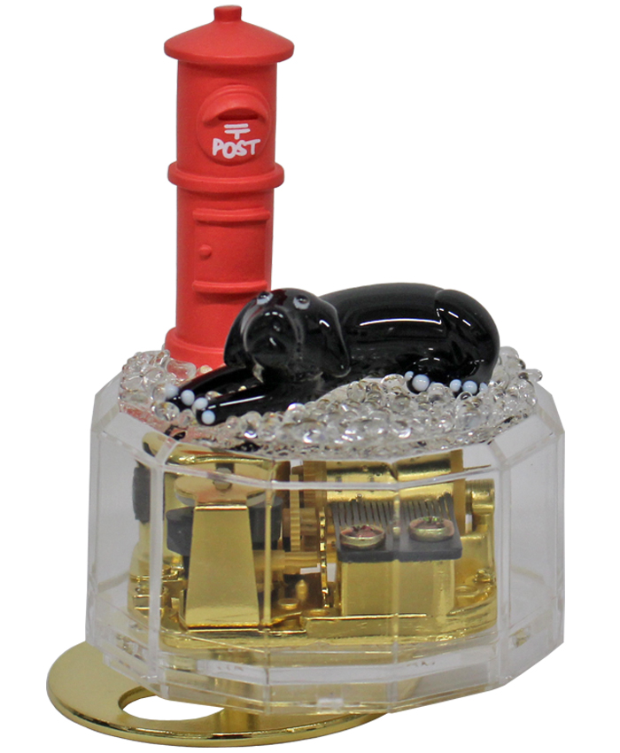 ☆数量限定☆クリアケース手作りオルゴールキット【犬とポスト】