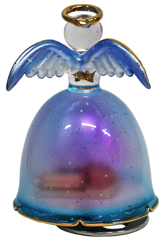 ガラスの天使オルゴール すずらん ブルー