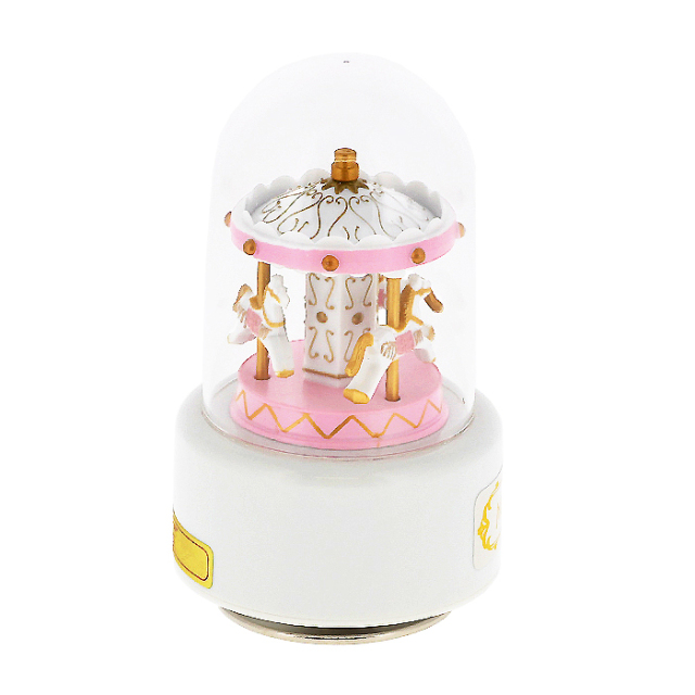ドーム型 メリーゴーランドオルゴール【ピンク】