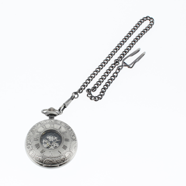 Regalia 手巻き懐中時計 蓋つき/ガンメタカラー 