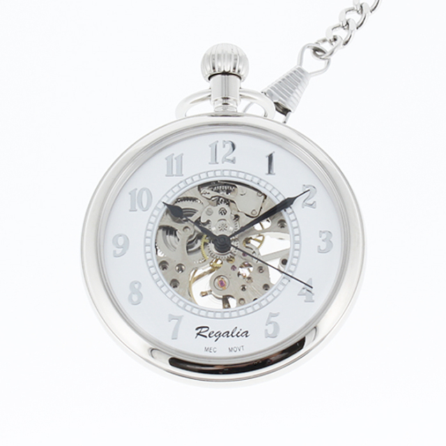 Regalia 手巻き懐中時計 蓋なし/シルバー 
