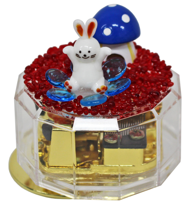 ☆数量限定☆クリアケース手作りオルゴールキット【花とウサギ】