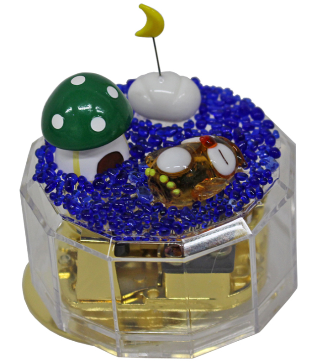 ☆数量限定☆クリアケース手作りオルゴールキット【フクロウと月】