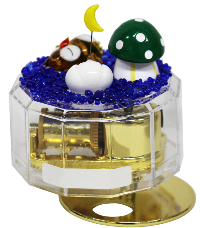 クリアケース手作りオルゴールキット【フクロウと月】