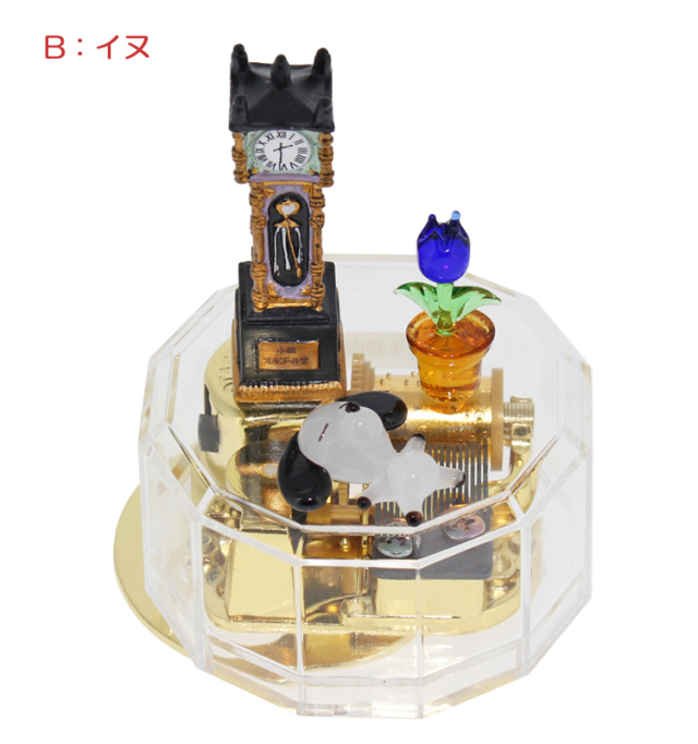 フィギュアが選べるクリアケース手作りオルゴールキット【蒸気時計と動物】