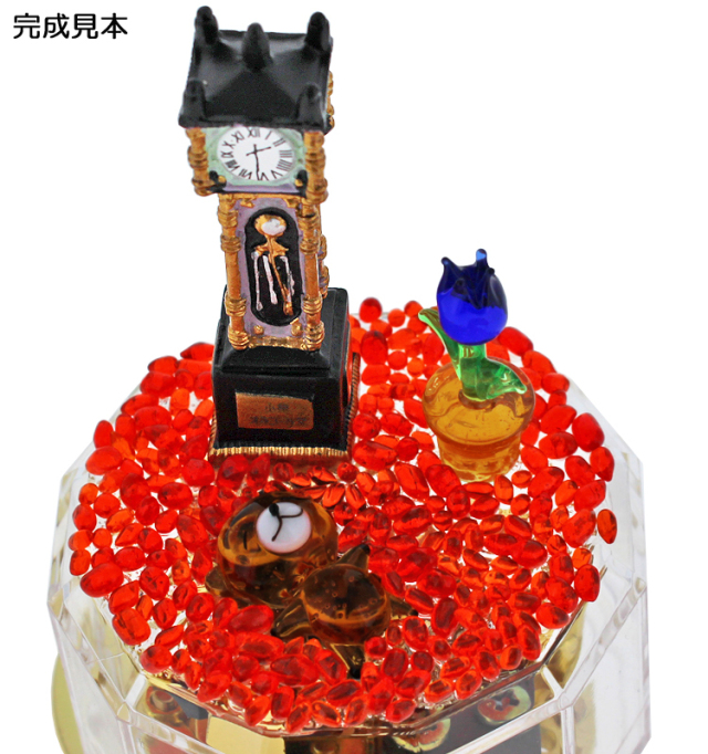 フィギュアが選べるクリアケース手作りオルゴールキット【蒸気時計と動物】