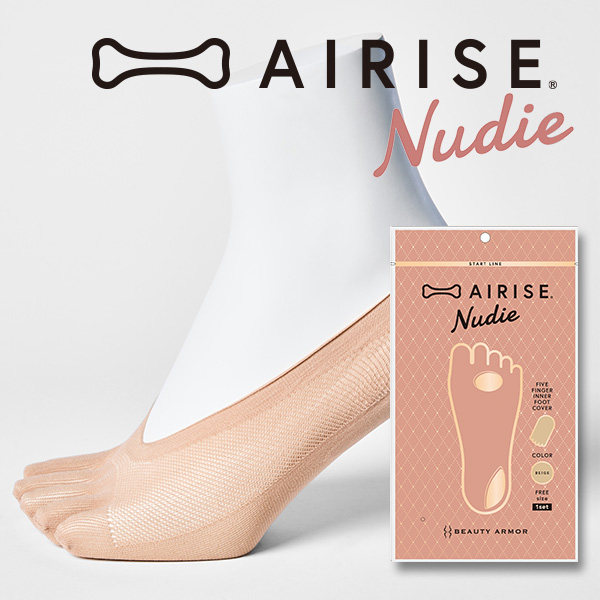 【メール便】AIRISE Nudie エアライズ ヌーディ正規品  5本指 ソックス  姿勢サポート 美容靴下