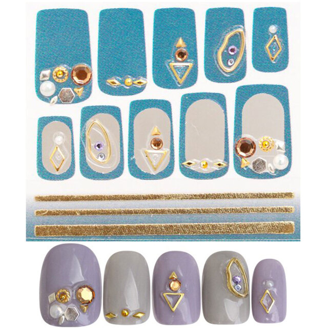 ラコララン ストーンシール 101 ゴールドスナップ ネイルデザイン 簡単 セルフネイル ネイルシール 夏ネイル 冬ネイル ペディキュア 結婚式