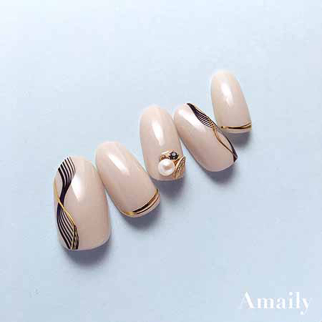 Amaily アメイリー ネイルシール ウェーブ ゴールド No 5 25 ネイルデザイン セルフネイル 夏 秋 冬 ネイル Amaily アメイリー ネイルシール ウェーブ ゴールド No 5 25 ネイルデザイン セルフネイル 夏 秋 冬 ネイル