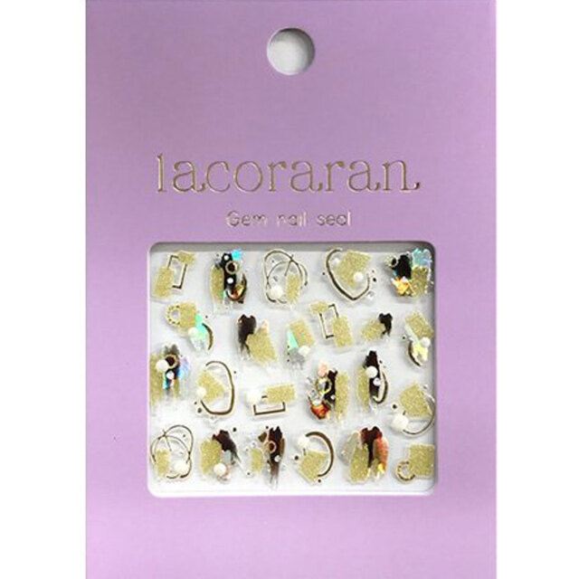 ラコララン ジェムネイルシール ブラウンカーム 夏ネイル 冬ネイル ペディキュア ネイルデザイン 簡単 セルフネイル ネイルシール