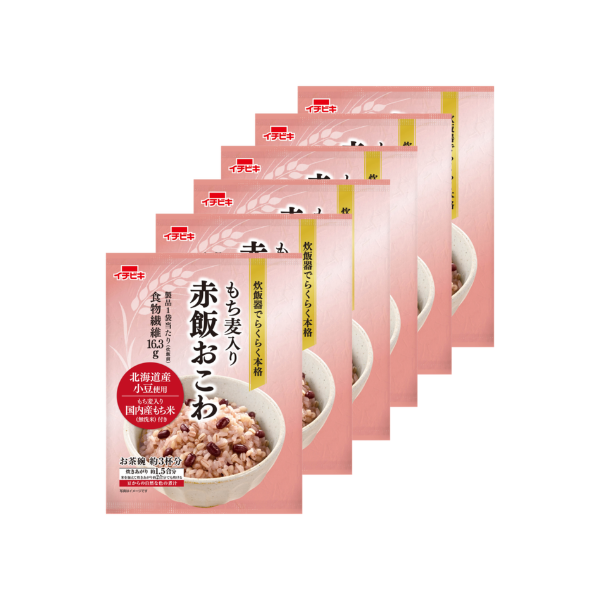 らくらく炊きたて もち麦入り赤飯おこわ（1.5合分）6個セット