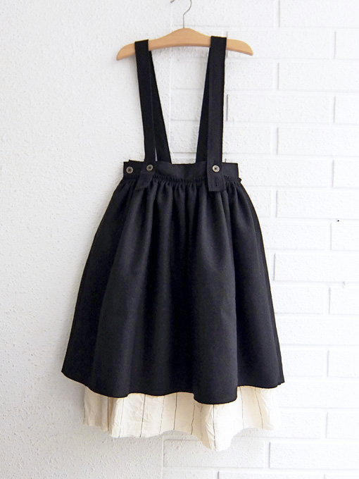 Little Creative Factory　テイラードサスペンダースカート