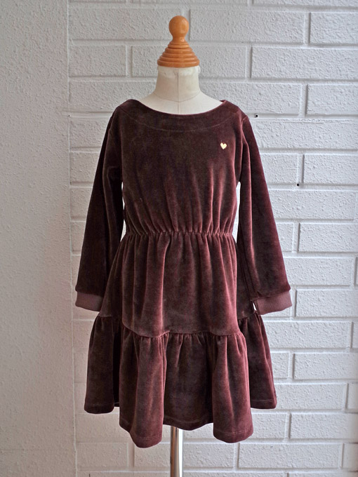 emile et ida フランス子供服　エミールエイダ　ベロアティアードワンピース