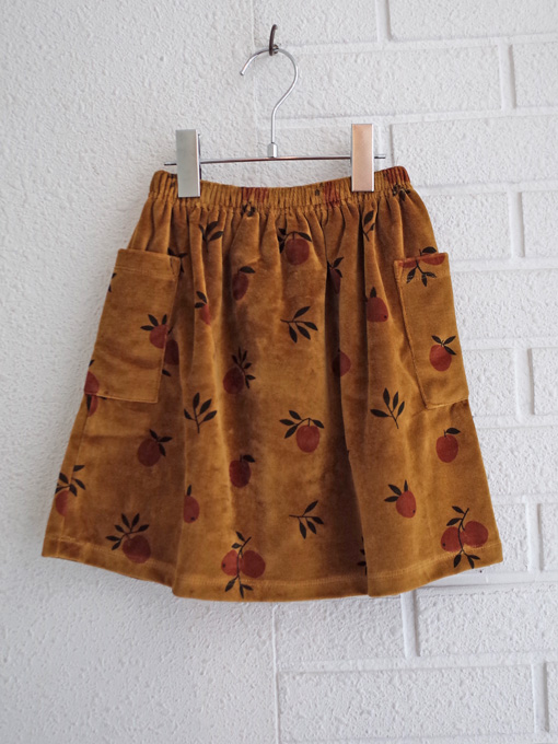 emile et ida フランス子供服　エミールエイダ　フルーツプリントベロアスカート