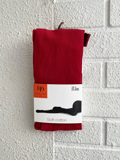 フランス老舗靴下ブランド　DOREDORE　ドレドレ　ソフトコットンプレーンタイツ