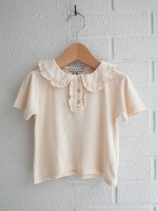 emile et ida kids　エミールエイダ　ガールズ　ジャージーフリルブラウス