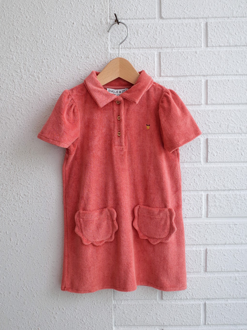 emile et ida kids　エミールエイダ　ガールズ　パイルポロワンピース