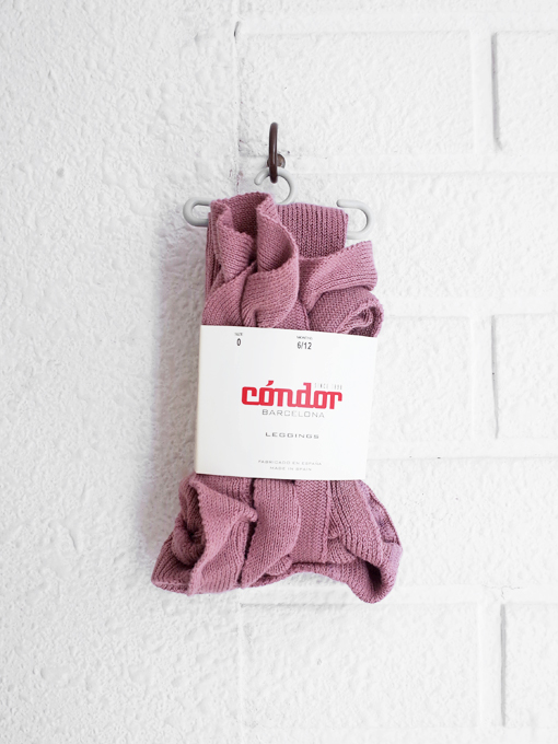 靴下　コンドル　スペインブランドcondor　フリルサスペンダー付きレギンス