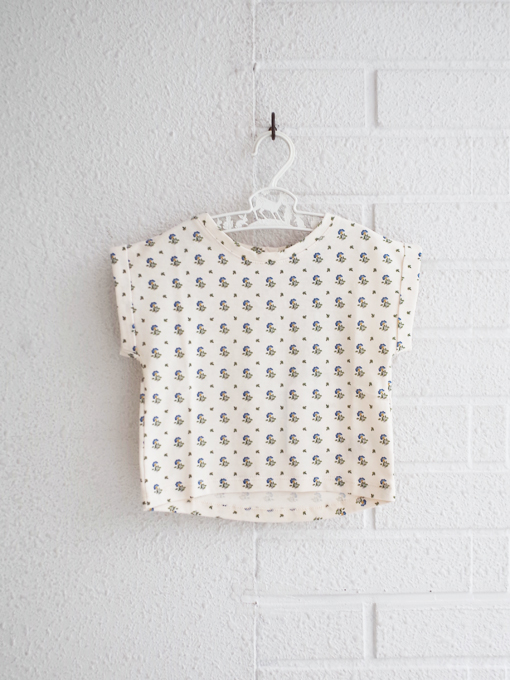 emile et ida　Iris flowers organic cotton T-shirt　ガールズ　フラワープリントTシャツ