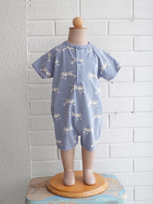 emile et ida　Lavender organic cotton tigers romper　タイガープリントロンパース