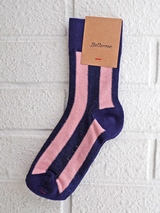bellerose kids　ガールズラメ入りストライプソックス