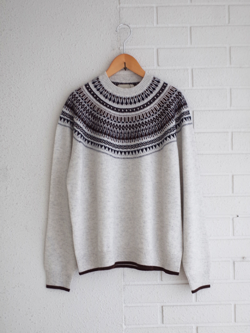 フェアアイルセーター　Jumper1234　Cashmere Wool Fair Isle Yoke Crew　