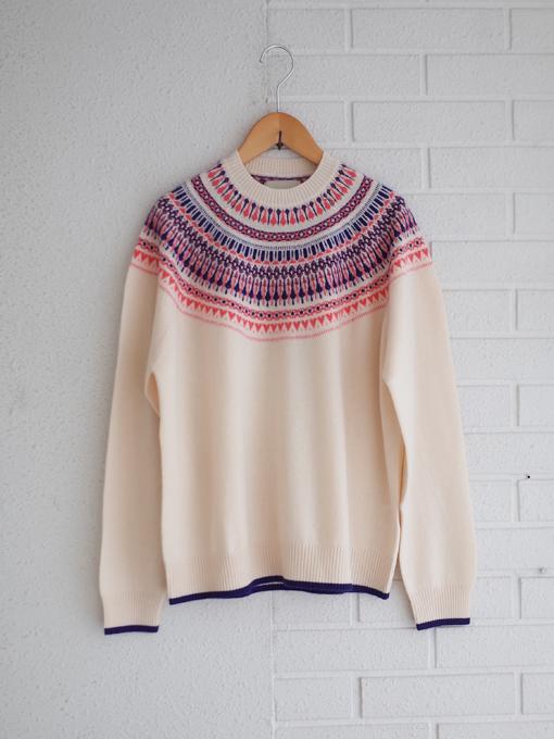 フェアアイルセーター　Jumper1234　Cashmere Wool Fair Isle Yoke Crew　