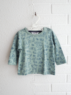 ベビー　動物プリント長袖Tシャツ　オーストラリア子供服　minihaha