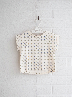 emile et ida　Iris flowers organic cotton T-shirt　ガールズ　フラワープリントTシャツ