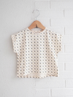 emile et ida　Iris flowers organic cotton T-shirt　ガールズ　フラワープリントTシャツ