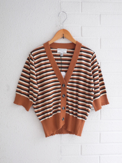emile et ida woman　エミールエイダ　Caramel striped cardigan　ニットカーディガン