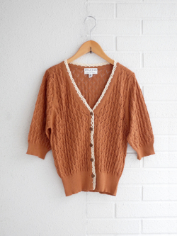 emile et ida woman　エミールエイダ　Caramel graphic cardigan　ニットカーディガン