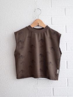 weekend house kids.　Happy faces all over t-shirt　プリントノースリーブスウェットトップス