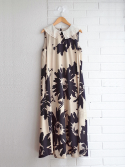 WOLF&RITA　ウルフアンドリタ　レース襟ノースリーブプリントワンピース