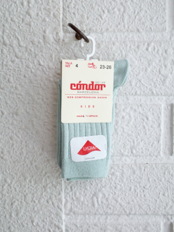 condor　スペインソックスブランド　Basic rib short socks SEA MIST　リブソックス