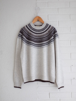 フェアアイルセーター　Jumper1234　Cashmere Wool Fair Isle Yoke Crew　