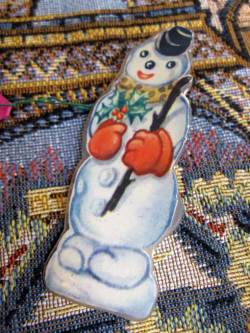 パリ蚤の市　デッドストックアクセサリー　スノーマンクロムブローチ